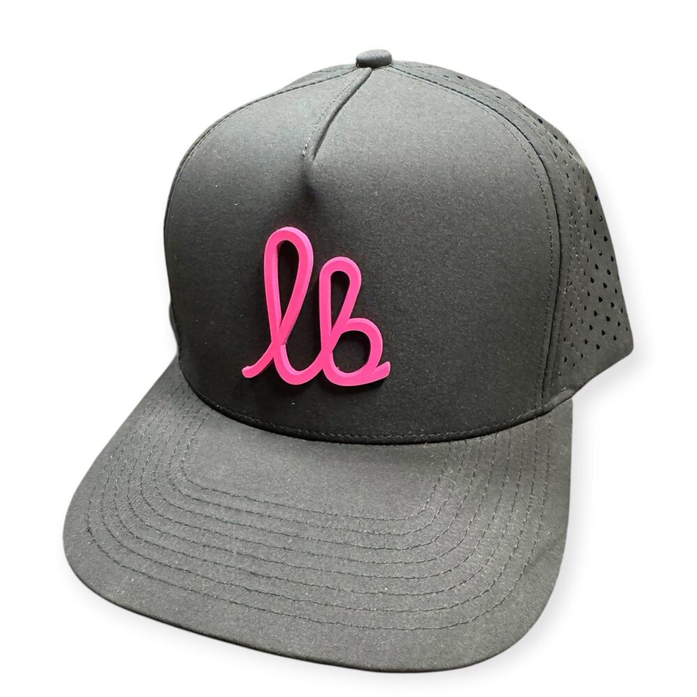 Craft Beer LB Snapback Hat Adjustable Black with Pink Logo